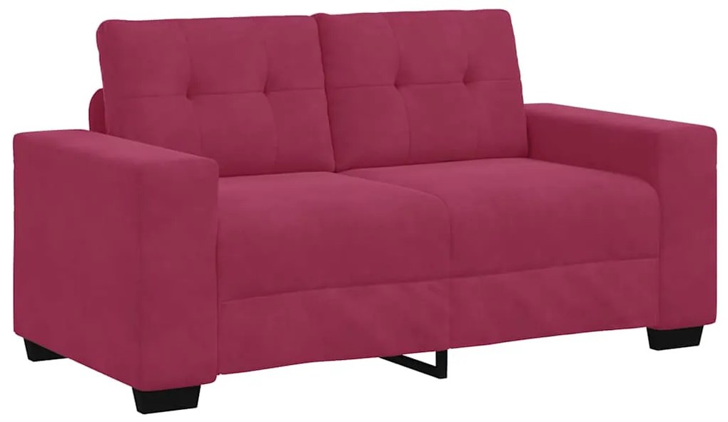 Sofá Loveseat vidaXL Vermelho Vinho 120 cm de Veludo