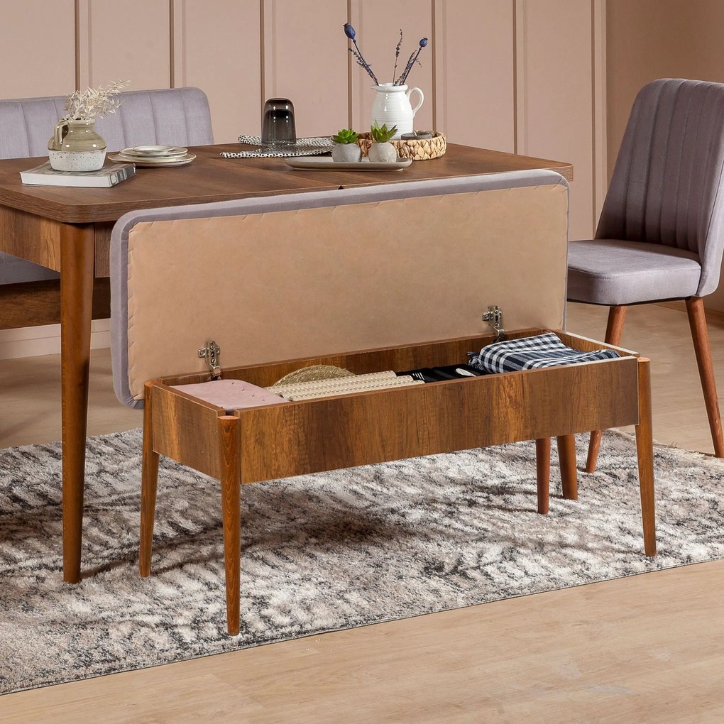 Banco Vina – Cor Walnut – 110x46x40 cm