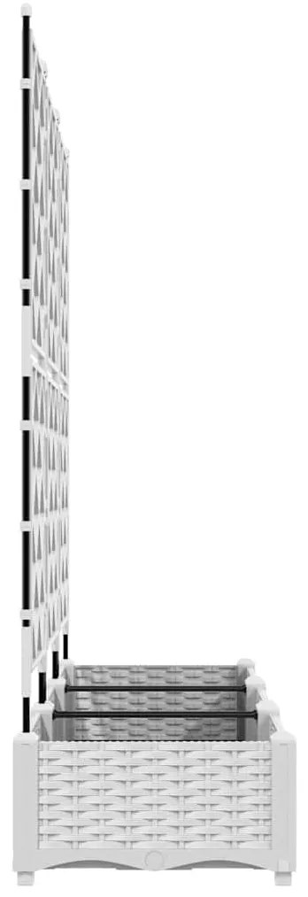 Vaso de Jardim com Treliça 3 pcs Branco 120x40x125.5 cm