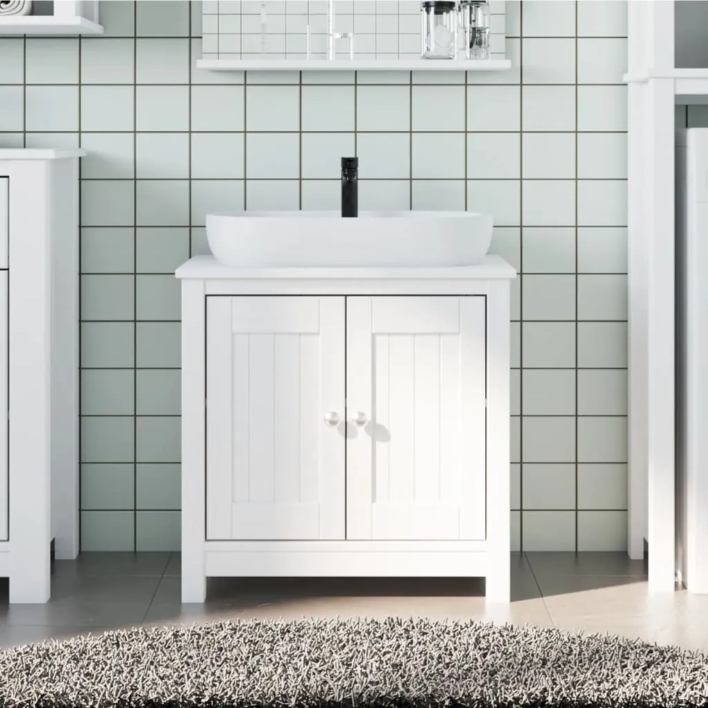 358552 vidaXL Móvel de lavatório BERG 60x34x59 cm pinho maciço branco
