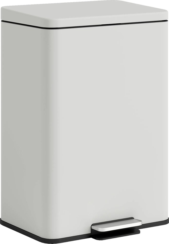 HOMCOM Lixeira de Cozinha 20 L em Metal, Lixeira com Pedal, Tampa com Fechamento Suave, Creme | Aosom Portugal