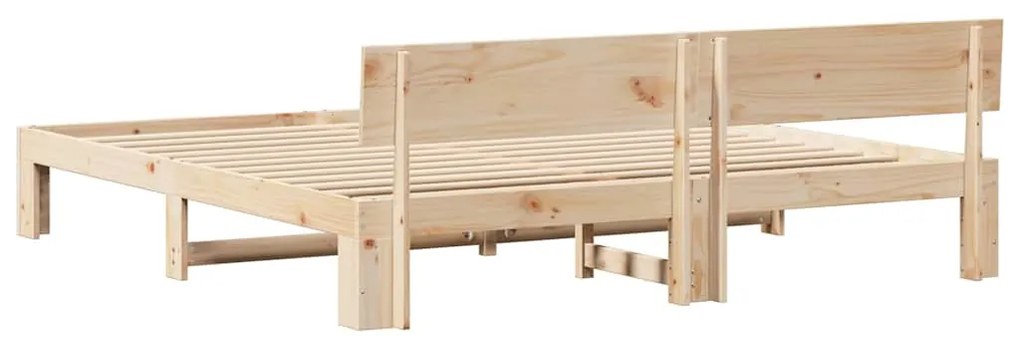 Estrado de Cama com Cabeceira 180x200 cm Madeira de Pinho Maciço