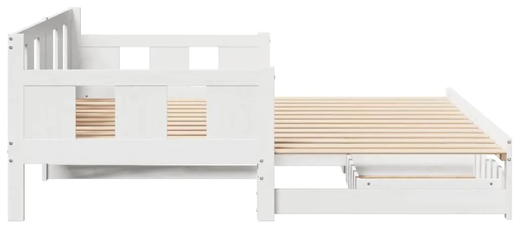 Sofá-cama com gavetão e gavetas sem colchão 90x190 cm branco