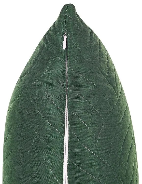 Colcha com relevo e duas almofadas verdes 220 x 240 cm BABAK Beliani