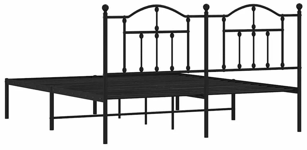 Estrutura de cama com cabeceira 183x213 cm metal preto