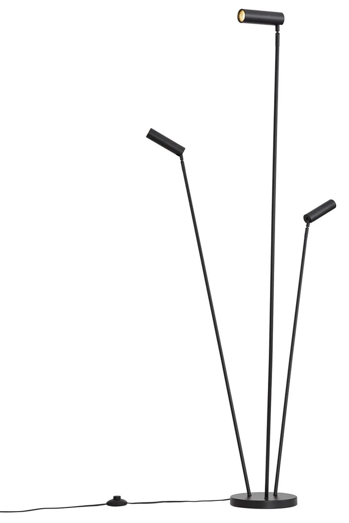 Moderne vloerlamp zwart 3-lichts GU10 35mm - Thomas Moderno
