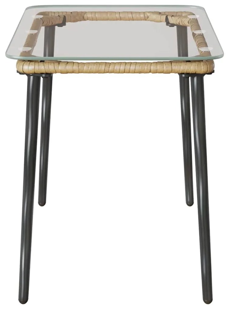Mesa de Jardim Natural 80 x 40 x 45 cm Rattan Sintético