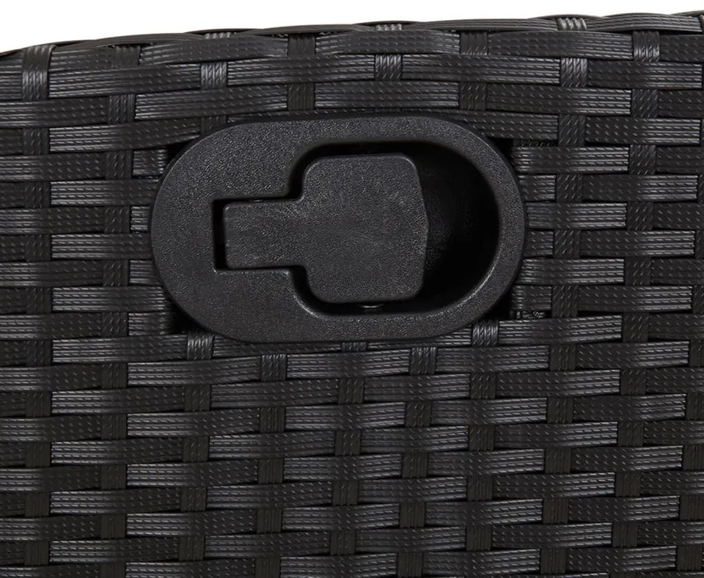 3 pcs conjunto de jantar p/ jardim c/ almofadões vime PE preto