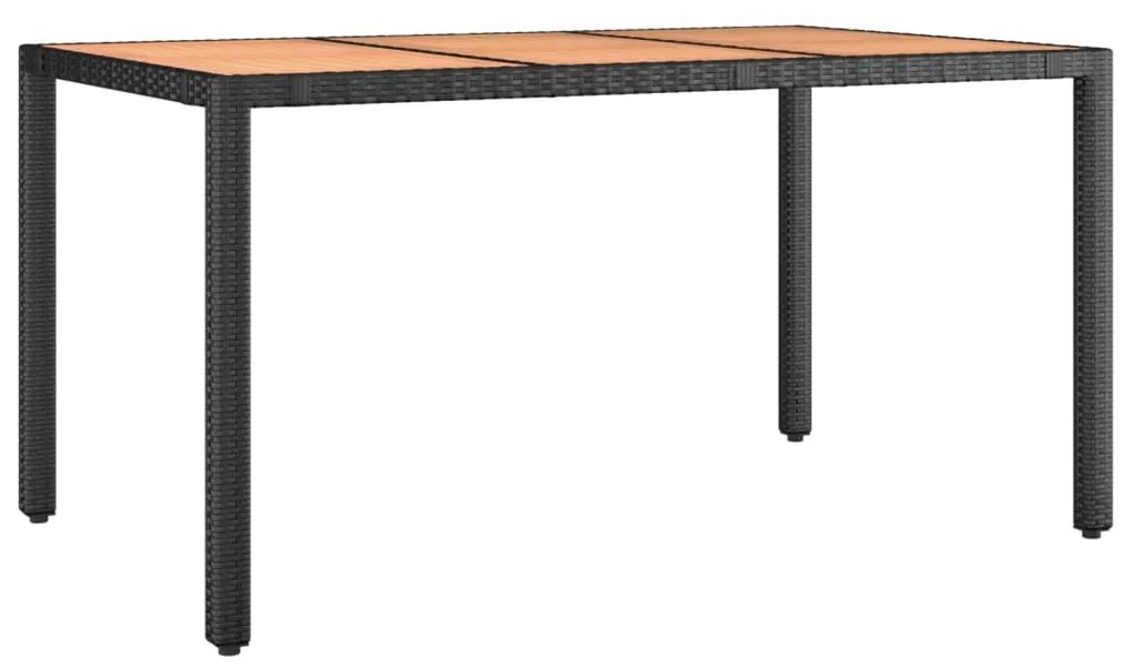 7 pcs conjunto de jantar p/ jardim c/ almofadões vime PE preto