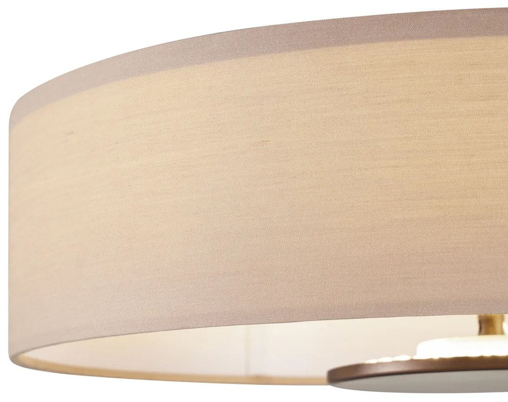 Plafon moderno branco com interior em bronze incluindo LED regulável em 3 níveis - Bredow Moderno