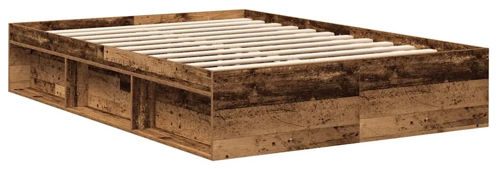 Estrutura de cama de casal 135x190 cm carvalho fumado