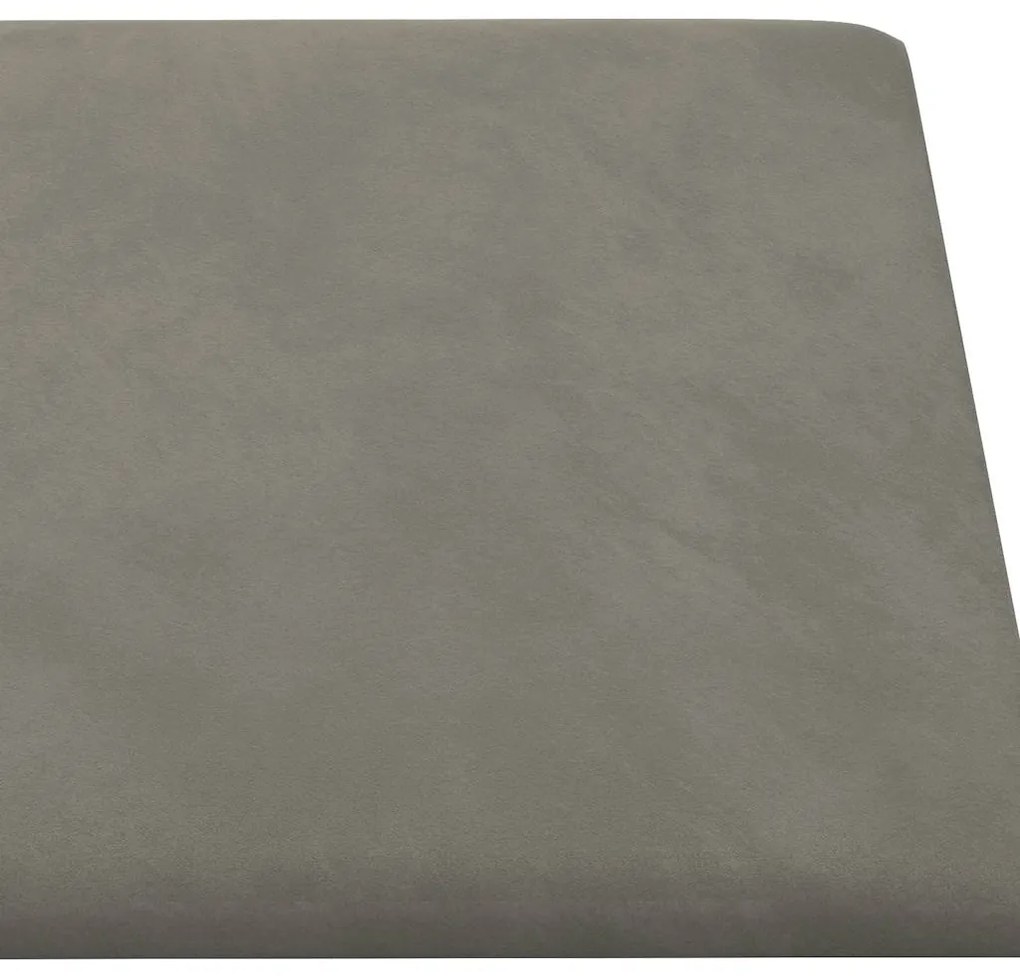 Painel de parede 12 pcs 90x15 cm veludo 1,62 m² cor cinza-claro