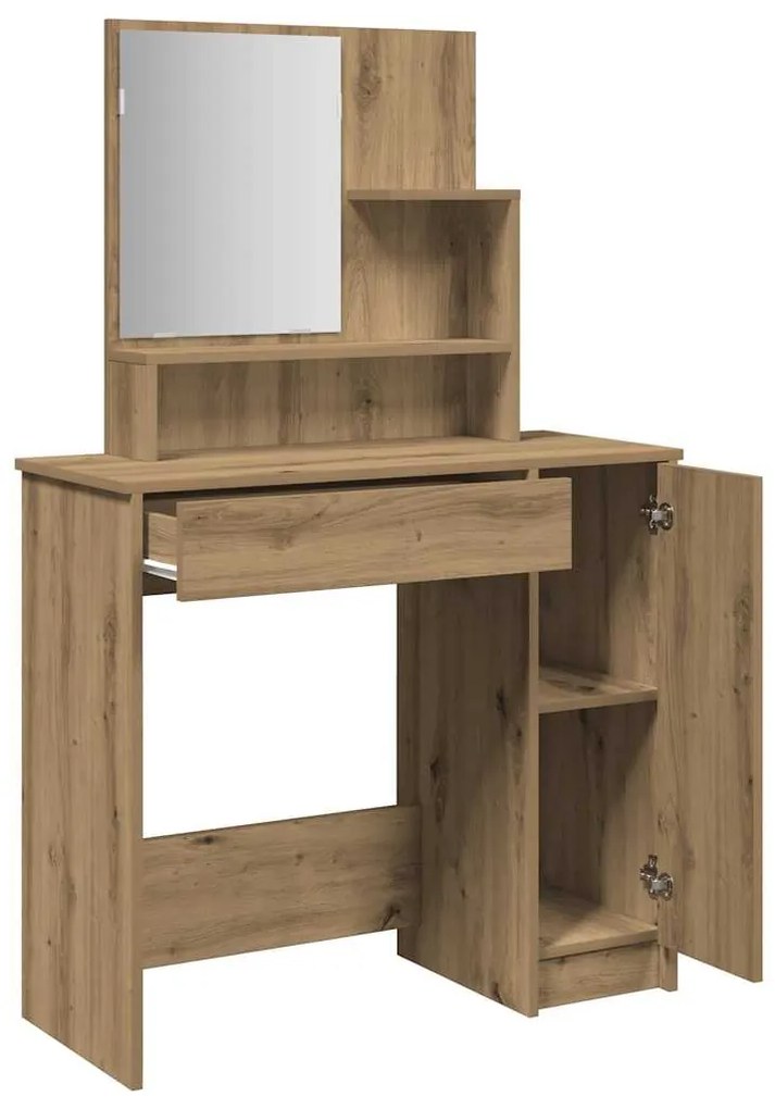 Toucador com espelho 86,5x35x136 cm cor carvalho artisiano