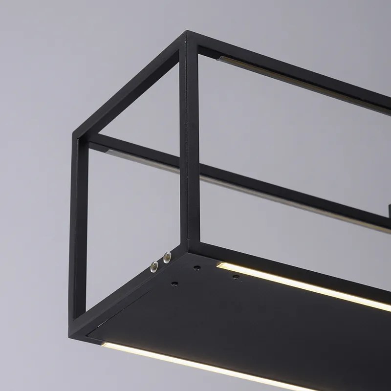 Candeeiro de suspensão design preto com LED e dimmer tátil - Jitske Industrial