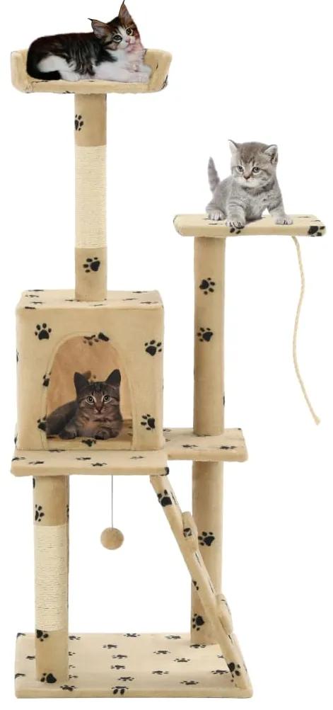 Árvore para gatos c/postes arranhadores sisal 120 cm bege