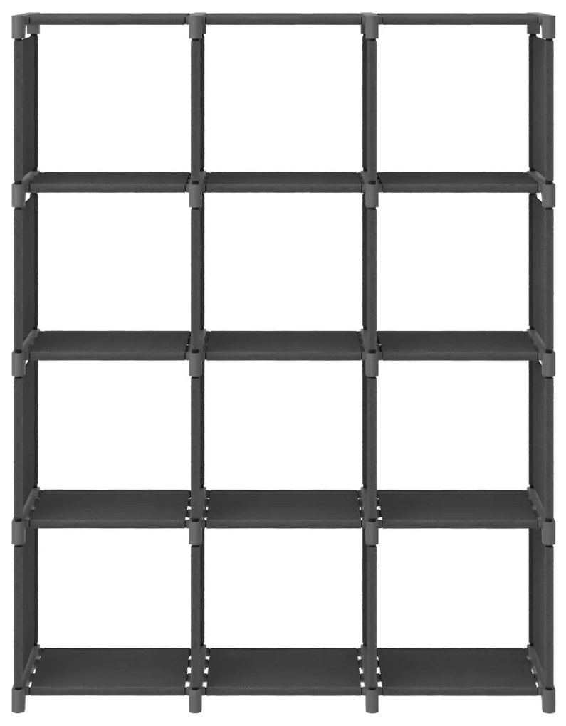 Unidade de prateleiras 12 cubos 103x30x141 cm tecido cinzento