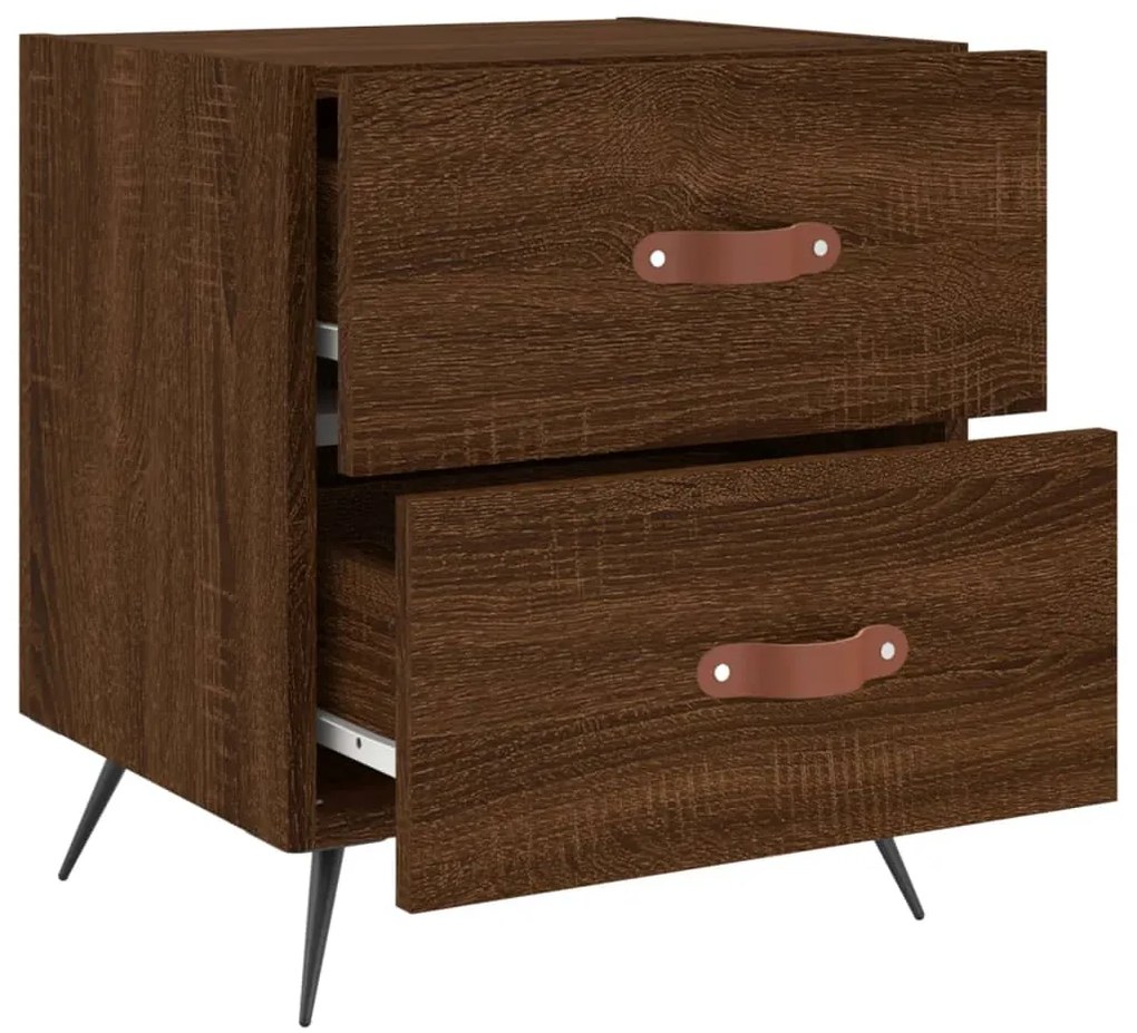 Mesa de cabeceira 2 pcs derivados de madeira carvalho castanho