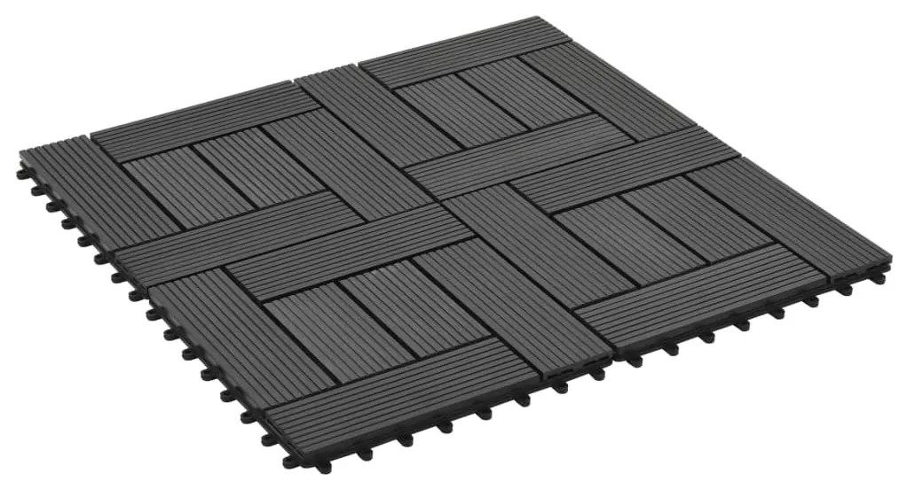 Ladrilhos de pavimento 22 pcs WPC 2m² 30x30 cm preto