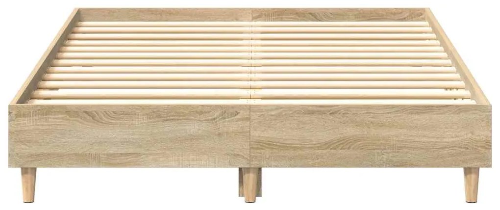 Estrutura de cama sem colchão 140x190 cm carvalho sonoma