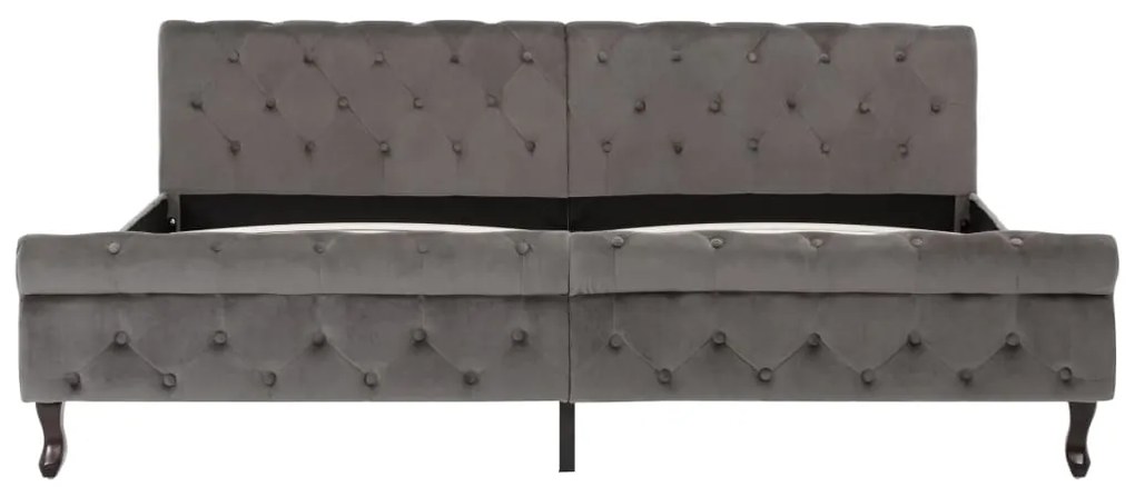Estrutura de cama 200x200 cm veludo cinzento