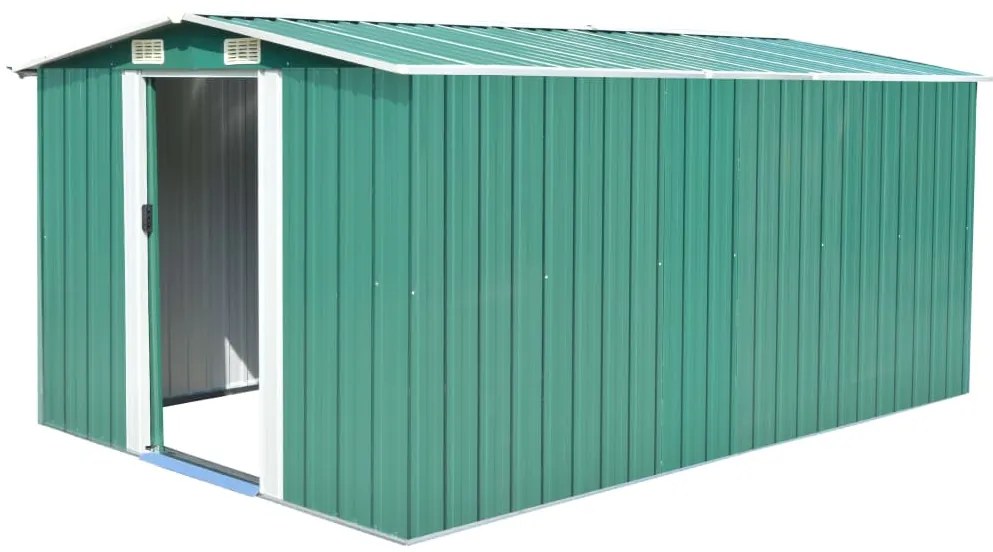 Abrigo de jardim 257x392x181 cm metal verde