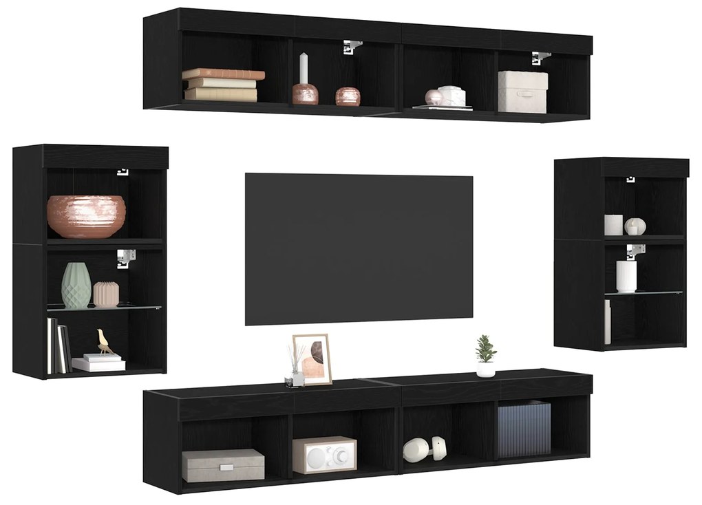 Prateleira Flutuante vidaXL 2 pcs Carvalho Preto 40x28,5x40 cm Madeira