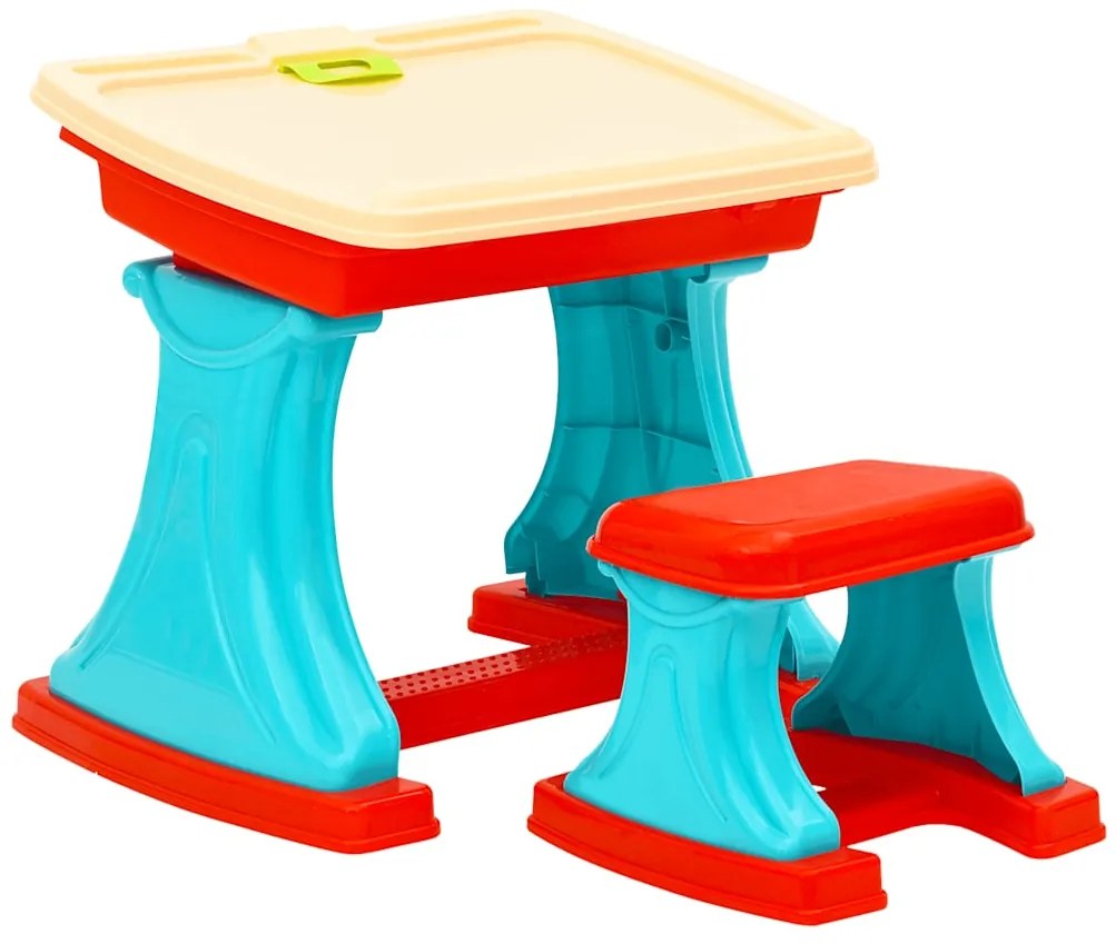 Secretária de aprendizagem infantil e cavalete ajustável