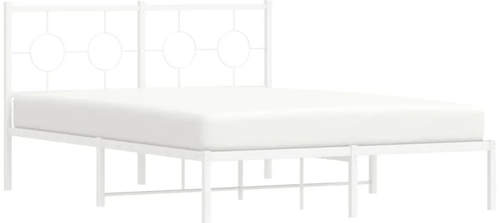 Estrutura de cama com cabeceira 135x190 cm metal branco
