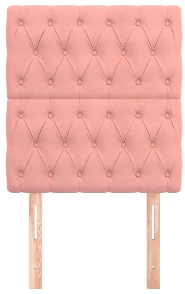 Cabeceira de cama 2 pcs veludo 80x7x78/88 cm rosa