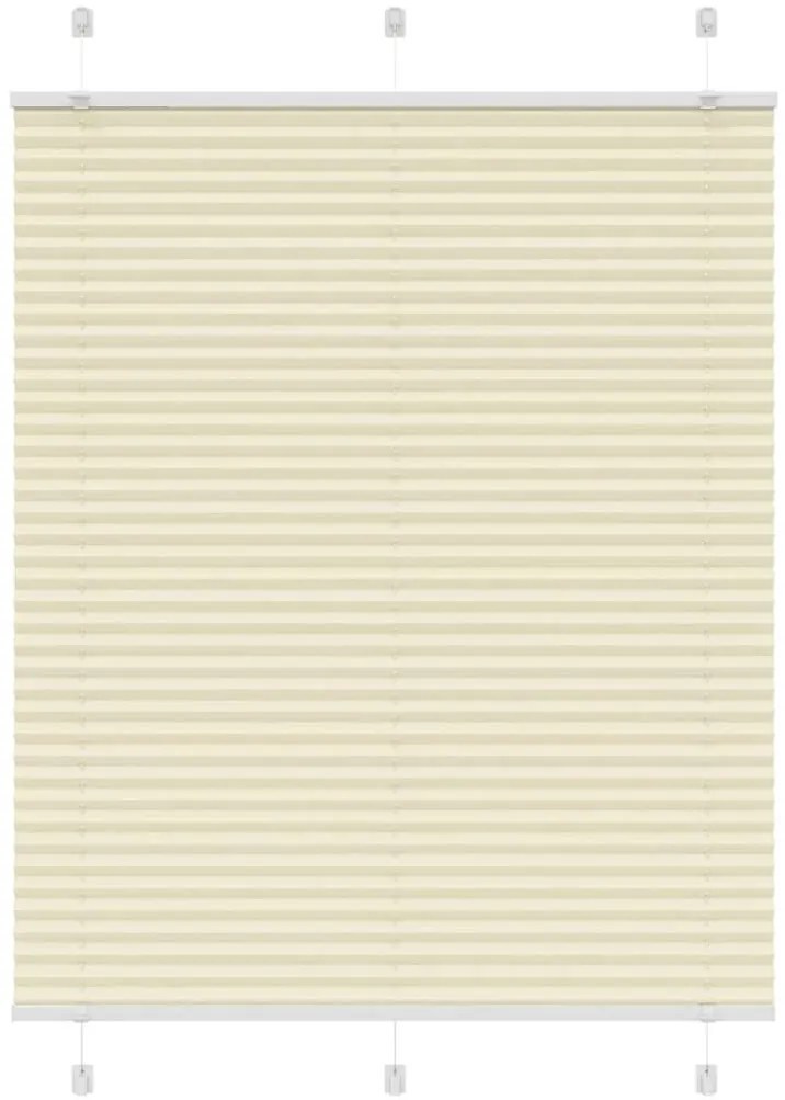 Creme Plissada Cega 105x100 cm Largura Tecido 104,4cm Poliéster