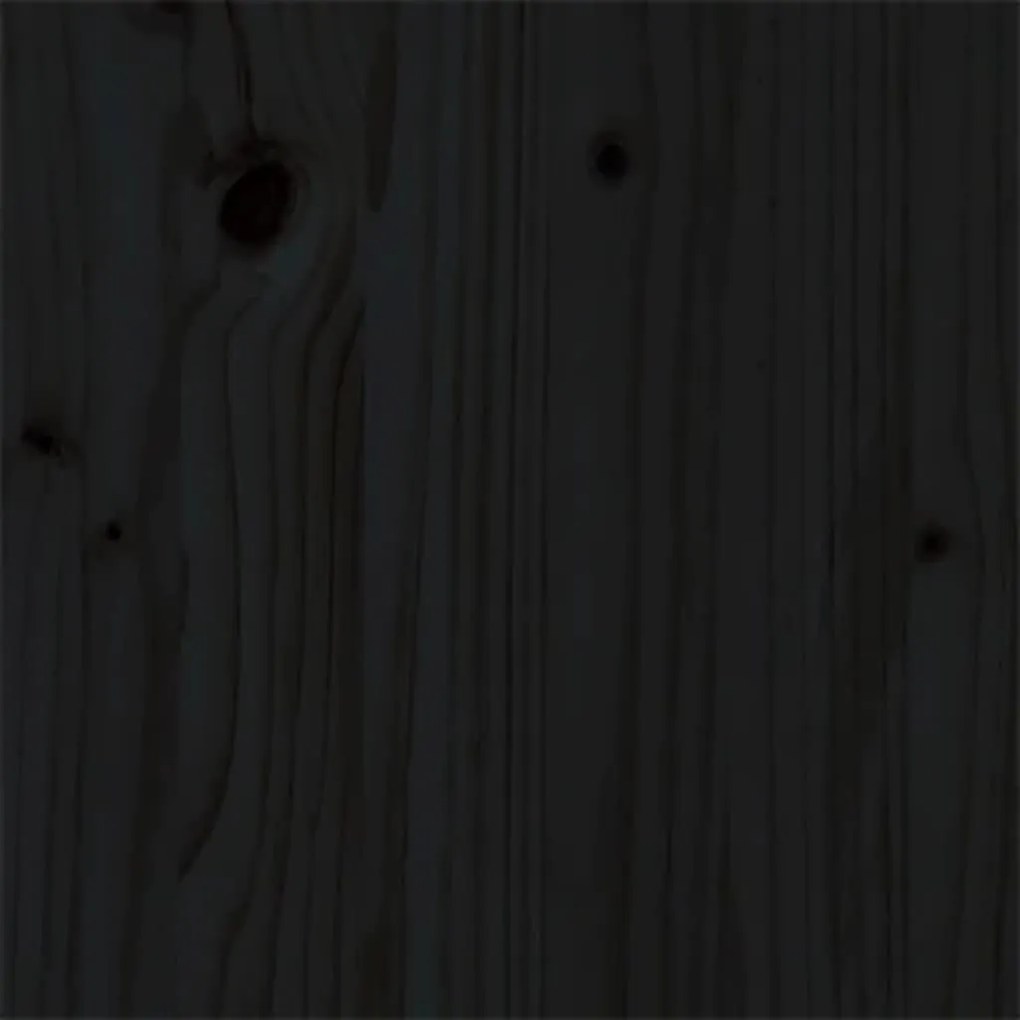 Estrutura de cama king 150x200 cm madeira maciça preto