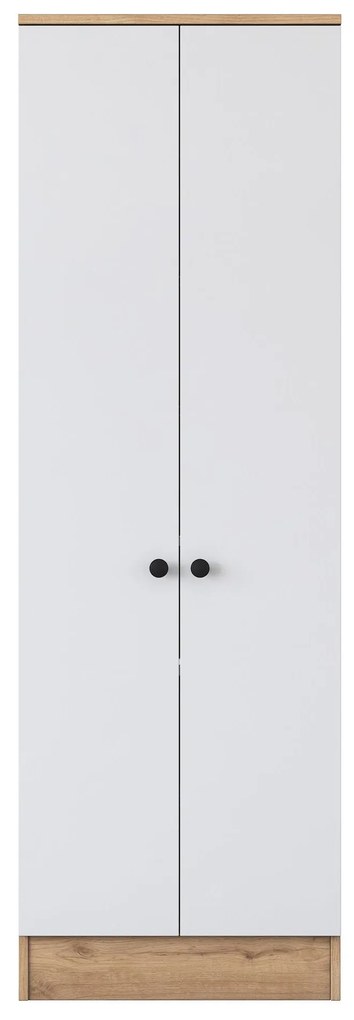 Roupeiro P6 – Nogueira e Branco – 59,8x182,8x37,5 cm