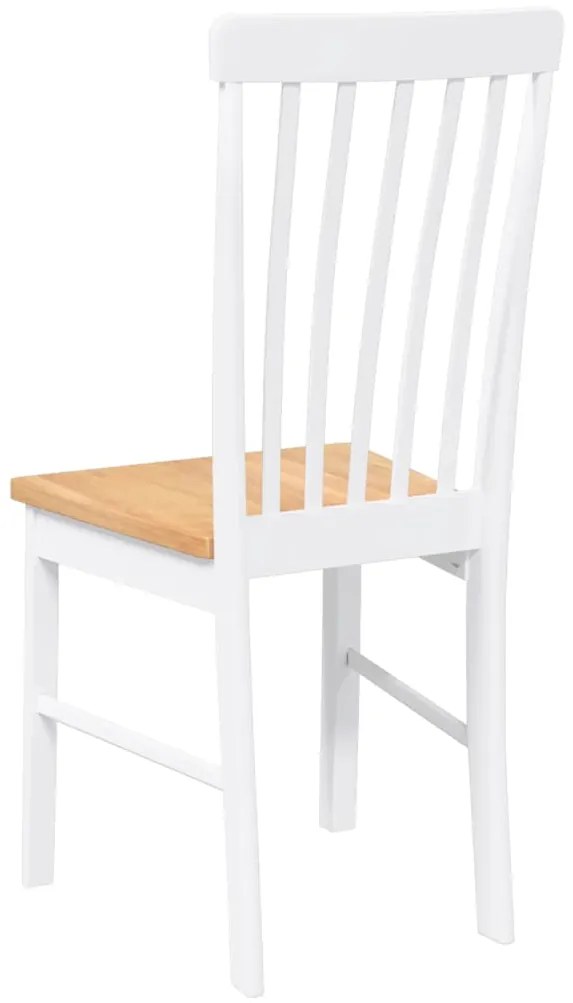 Cadeiras de jantar 2 pcs madeira de seringueira maciça branco