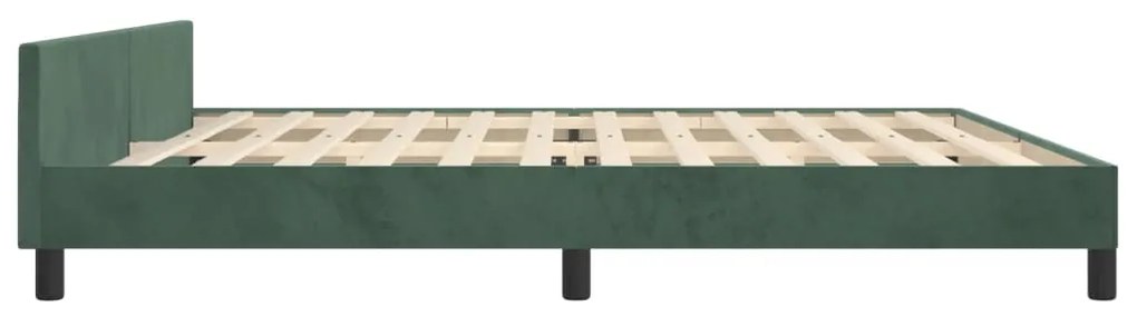 Estrutura de cama sem colchão 200x200 cm veludo verde-escuro