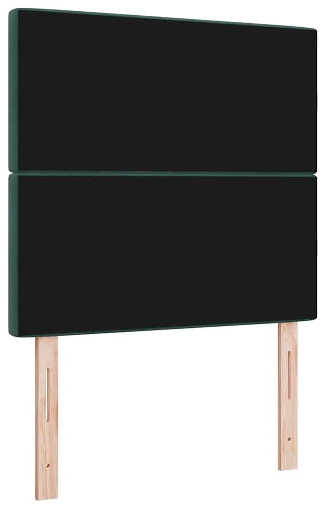 Cabeceira LED Verde Escuro 90 cm em Veludo
