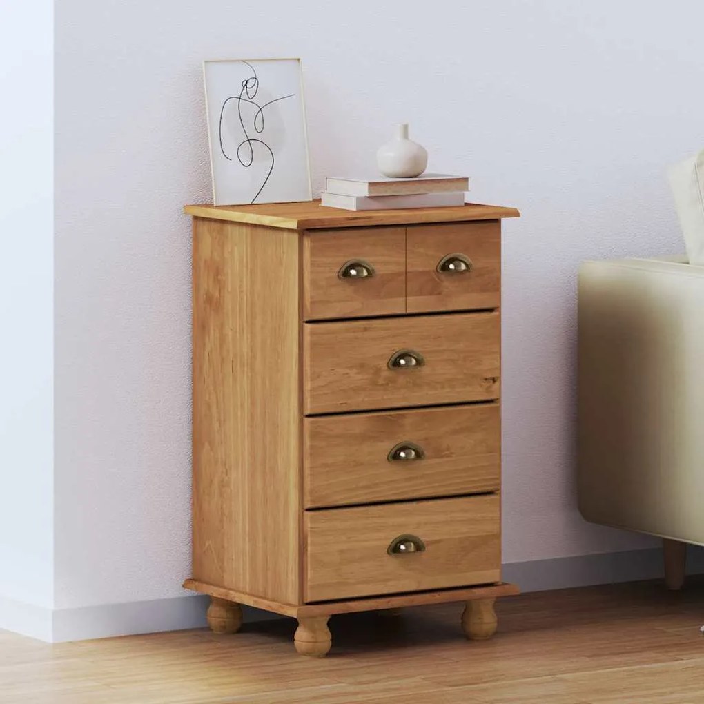 vidaXL Cômoda com gaveta ASKIM Castanho 45,8 x 40 x 79 cm