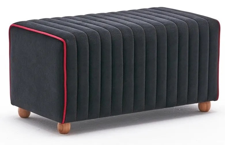 Pouffe Mabel – Anthracite/Pink – 80x40x40 cm