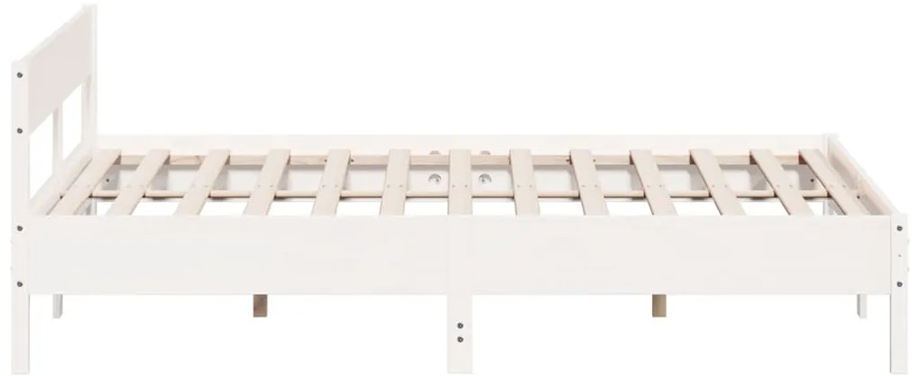 Cama sem colchão 200x200 cm madeira de pinho maciça branco