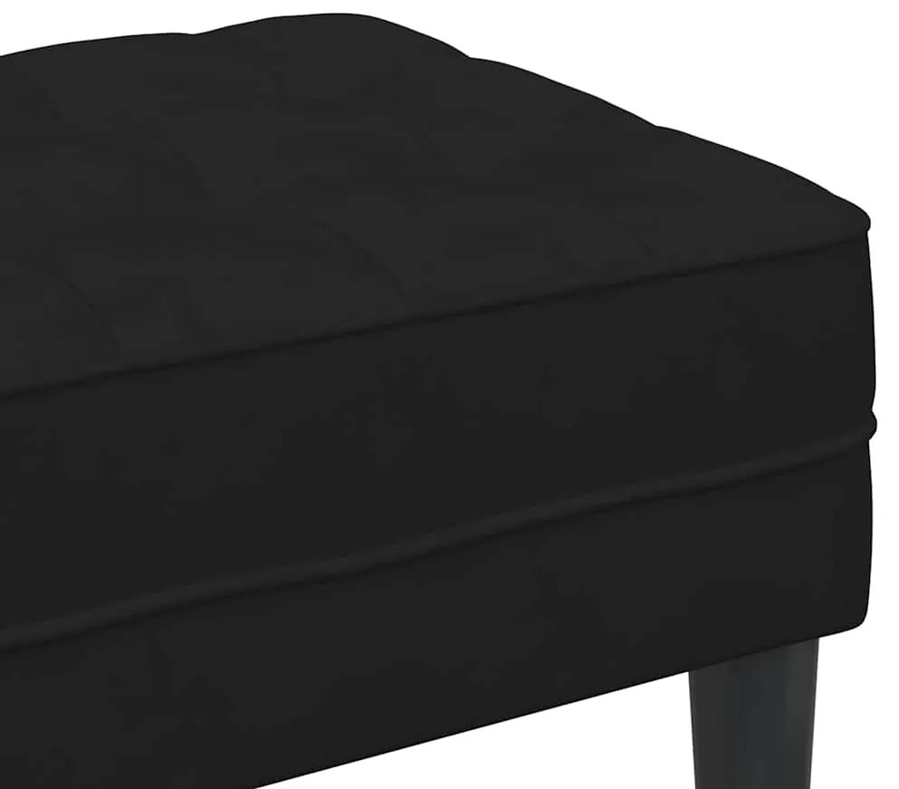 Banco Preto 113x57x39 cm Veludo