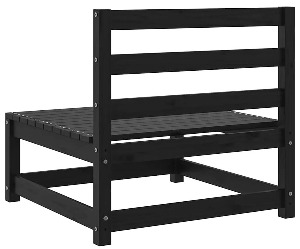 Sofás de centro para jardim 2 pcs madeira de pinho maciço preto