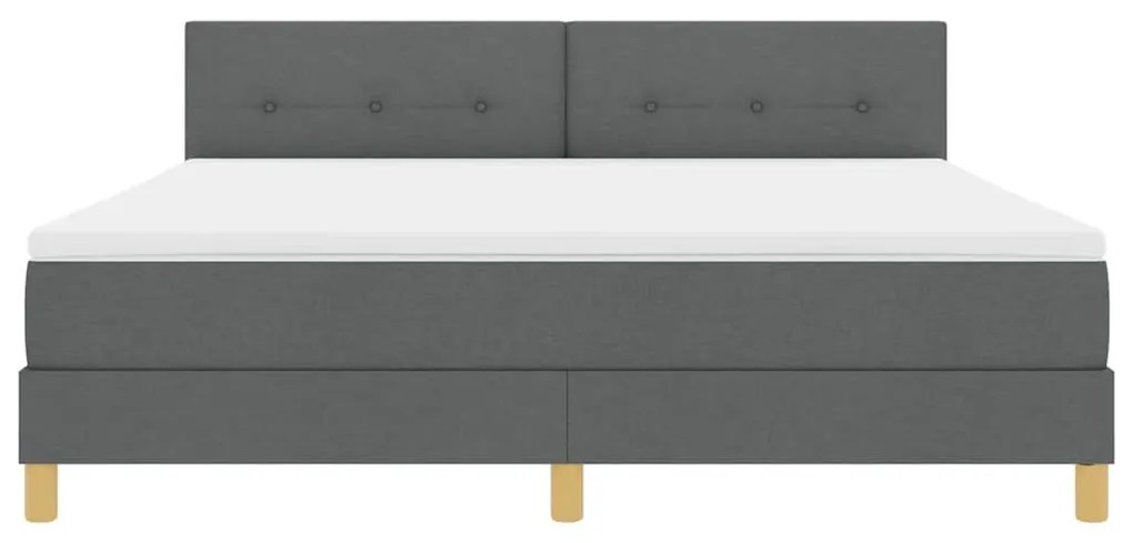 Cama Box Spring com Colchão Cinza Escuro 180x200 cm Tecido