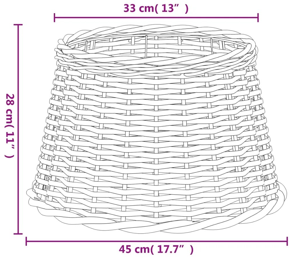 Abajur Ø45x28 cm vime castanho