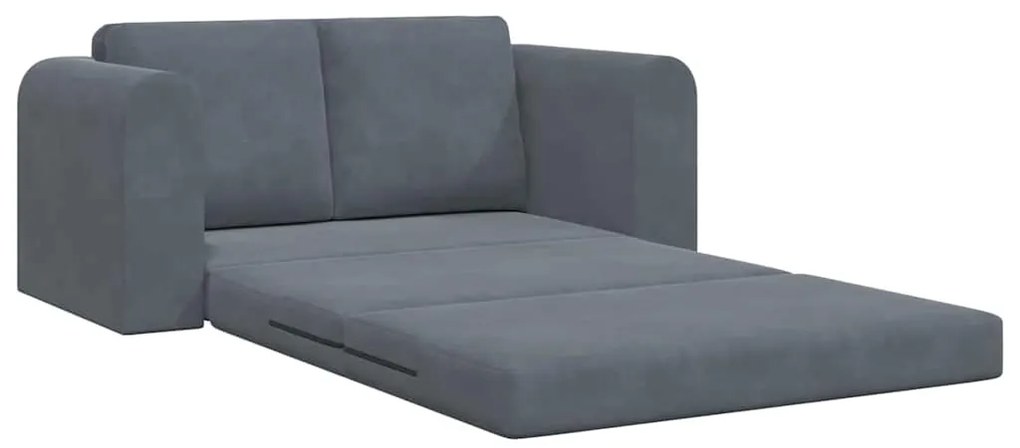 Sofá Cama de Chão 2 em 1 Cinza Escuro 148x71x83 cm Veludo