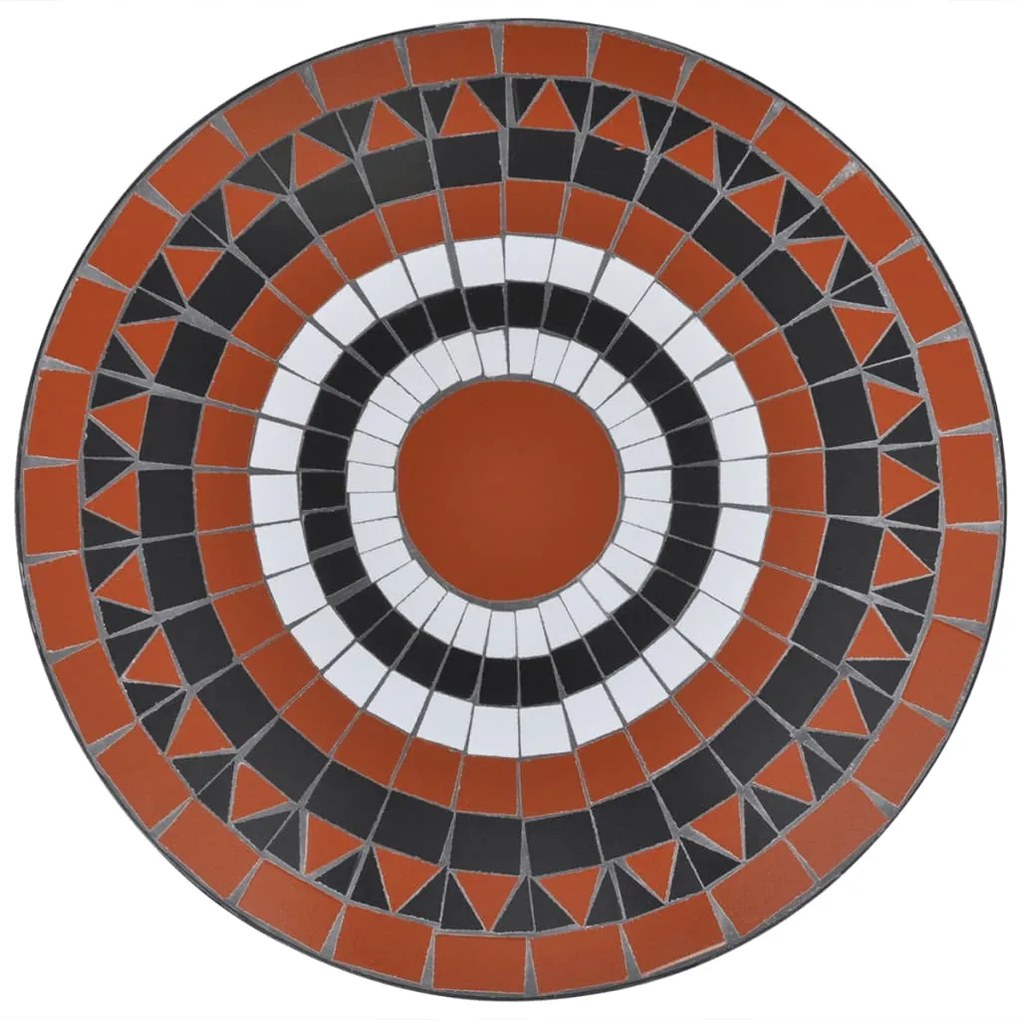 Mesa de bistrô 60 cm mosaico terracota e branco
