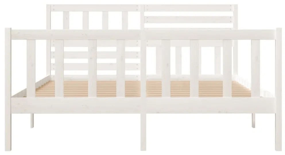 Estrutura cama pequena casal 120x190 cm pinho maciço branco