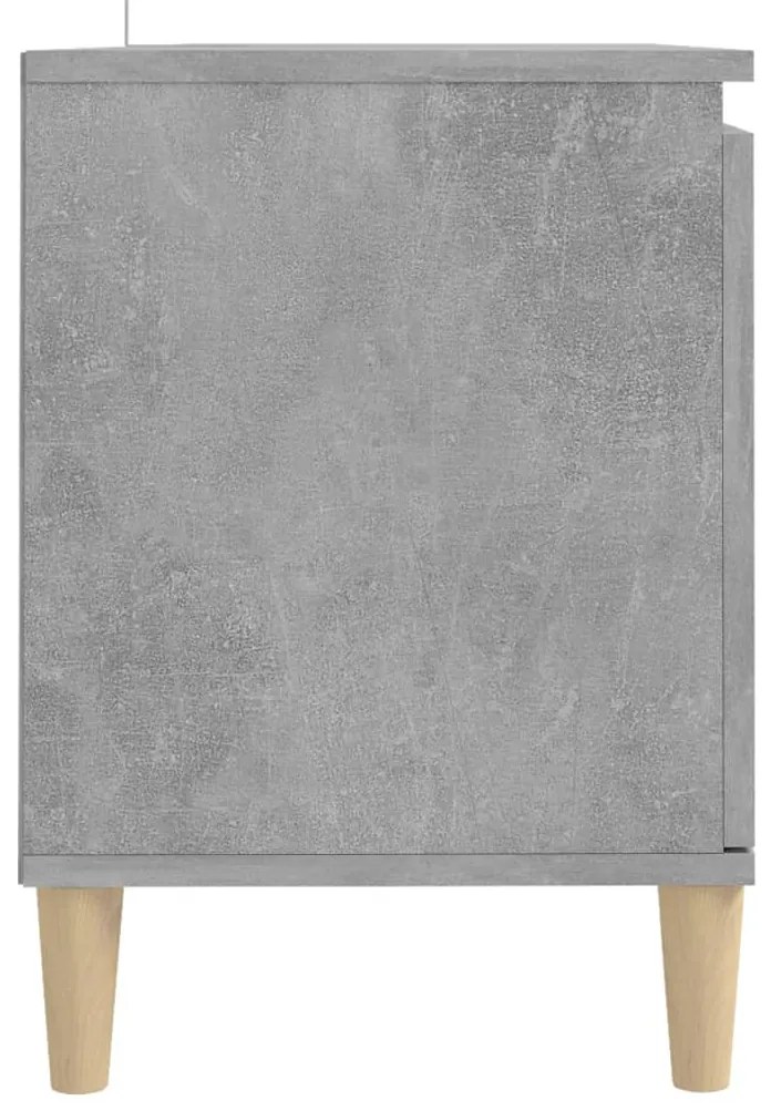 Móvel de TV c/ pernas de madeira 103,5x35x50cm cinzento cimento