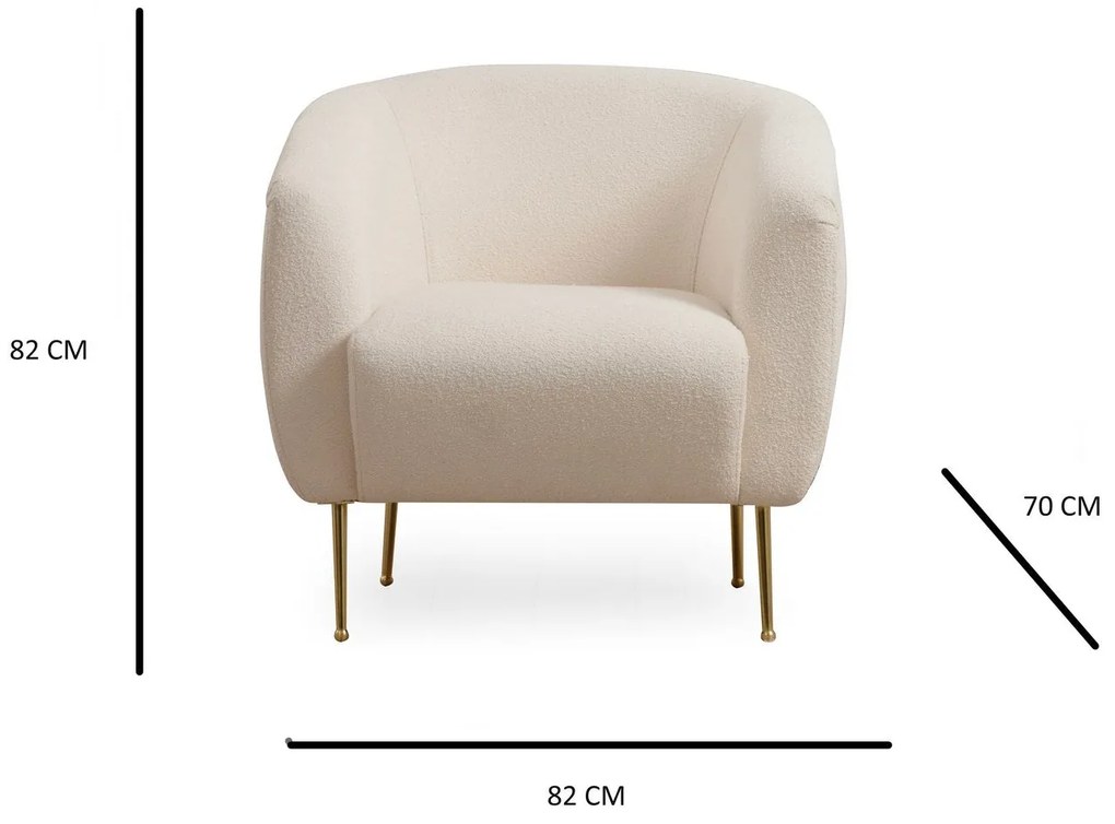 Cadeira Wing Eses – Creme – 70 cm x 82 cm x 82 cm