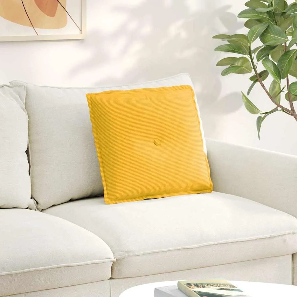 vidaXL Travesseiro para Costas Amarelo Claro 50 x 45 cm