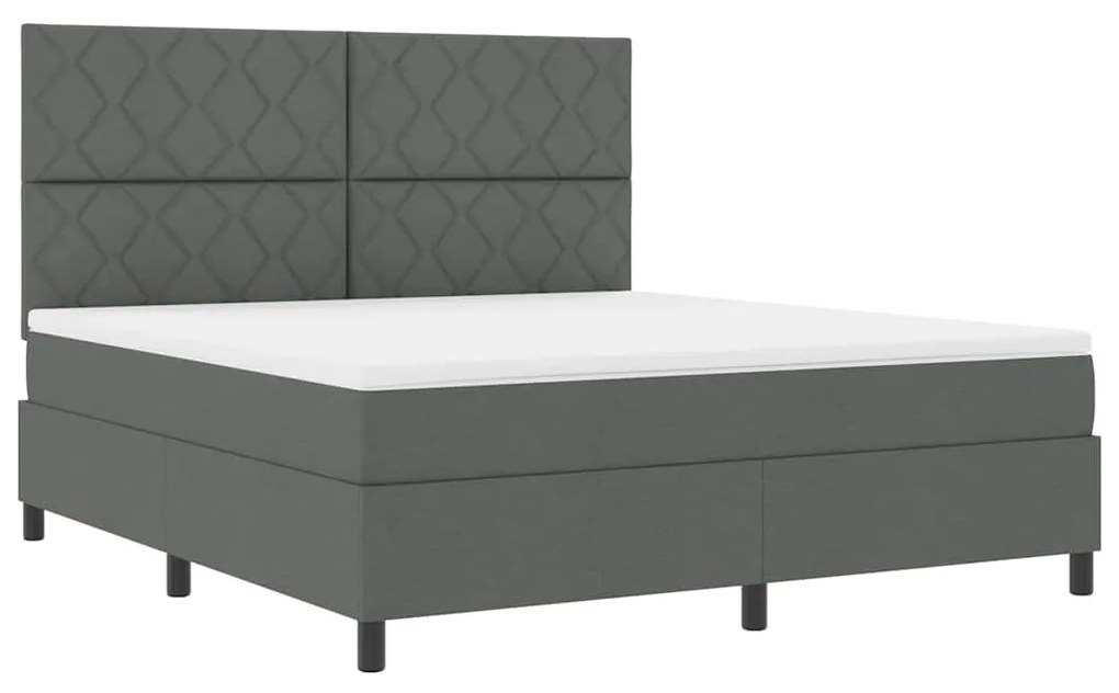 Cama Box com Colchão e LED - Cinza Escuro, 180 x 200 cm