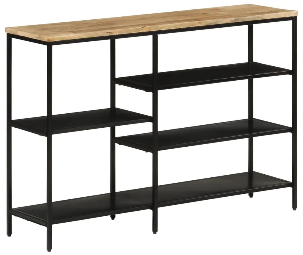 vidaXL Mesa consola 110x30x75 cm madeira mangueira áspera maciça/ferro
